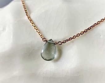 Miss aquamarine 16” rose gold necklace