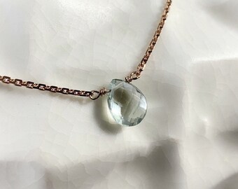 16” parsiolite rose gold necklace