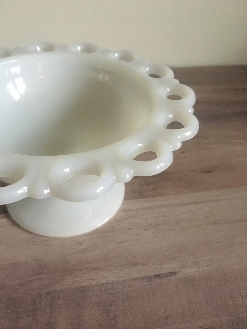 Anchor hocking milk glass candy dish collectible 1950s Etsy