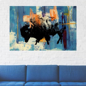 American Bison Color Painting | Digital Download Wall Art