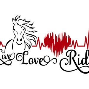 Live Love Ride Horse Heartbeat Vinyl Decal