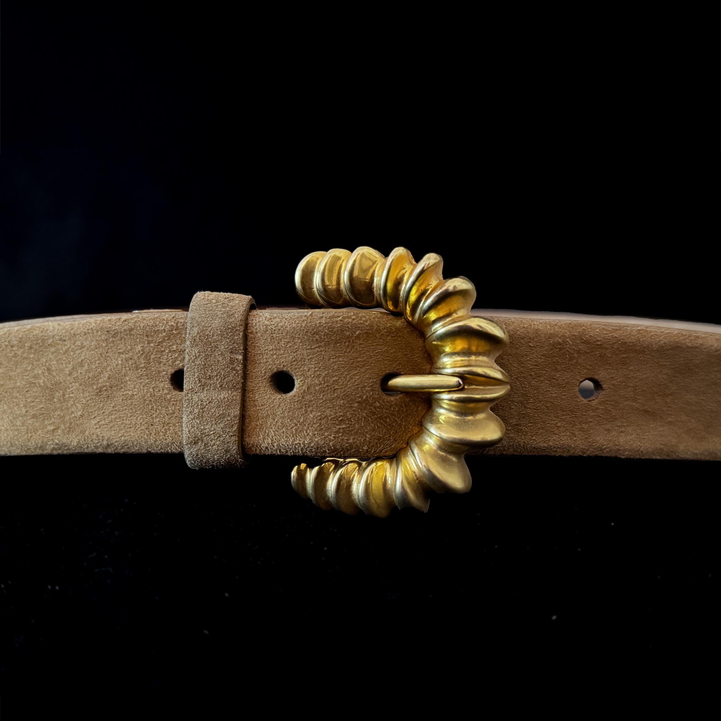 Donna Karan Vintage Braided Leather Belt - Chocolate Brown Dark Brown Braided Leather Marked Belt w Covered Buckle - 37  main image 4