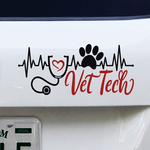 Vet Tech Decal Veterinarian Decal Stethoscope Decal Etsy