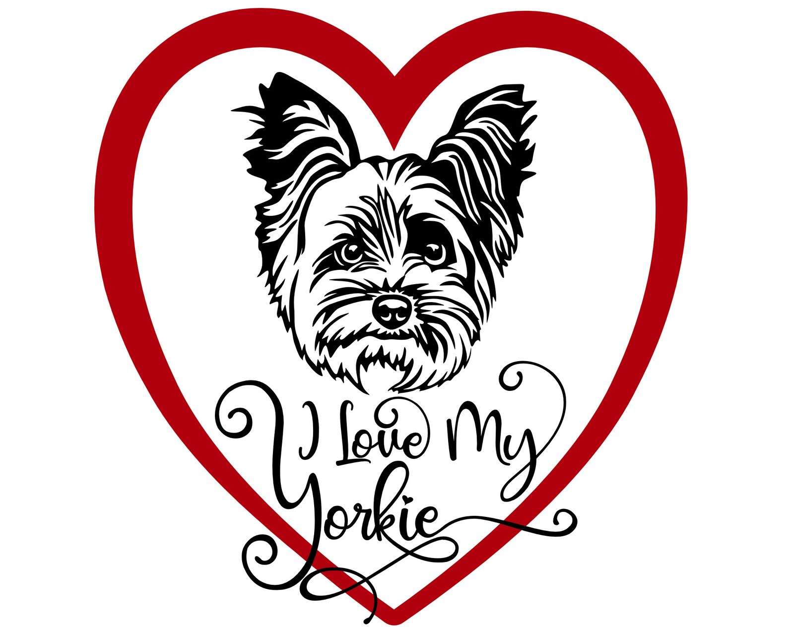 I Love My Yorkie Vinyl Car Decal Etsy