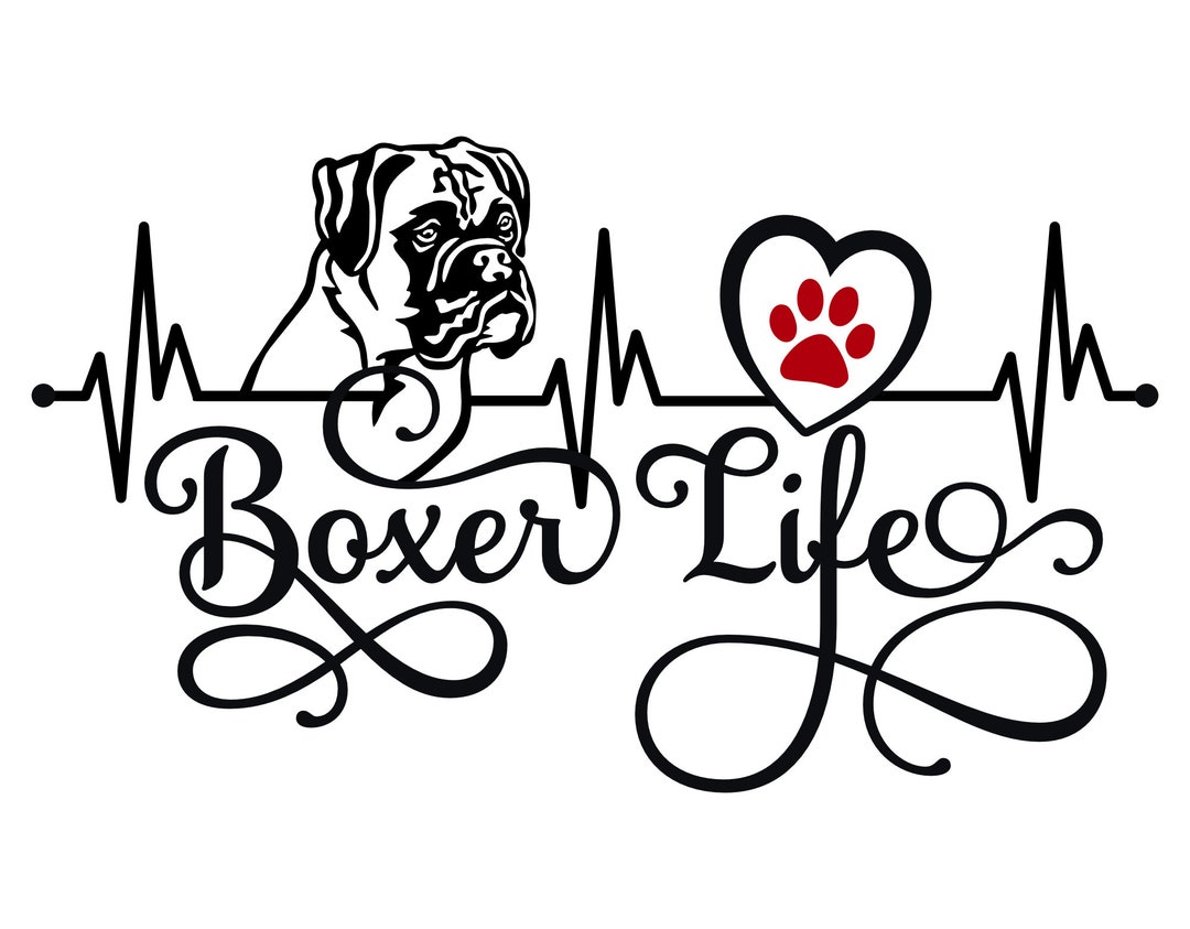 Boxer Life Heartbeat Car Decal Etsy