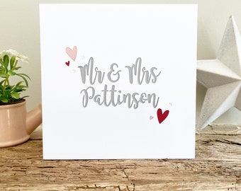 Gepersonaliseerde Papercut-kaart met liefde voor huwelijksverjaardag