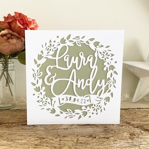 Carte d'anniversaire de mariage personnalisée Papercut