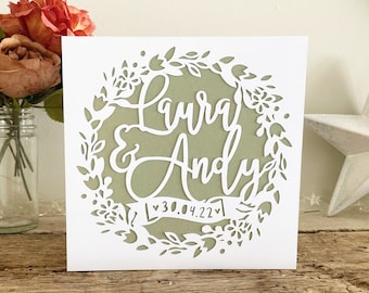 Gepersonaliseerde trouwkaart Papercut