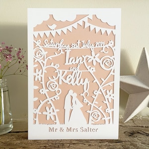 Personalisierte Hochzeitskarte Papercut Jubiläum