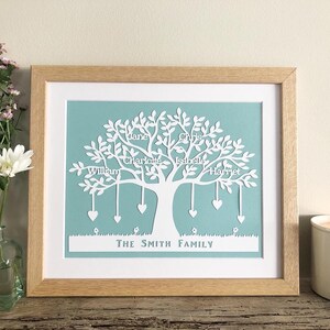 Personalised Gift Family Tree Papercut Oak