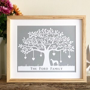 Personalised Gift Family Tree Papercut