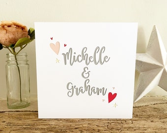 Personalised Valentines Wedding Anniversary Love Papercut Card