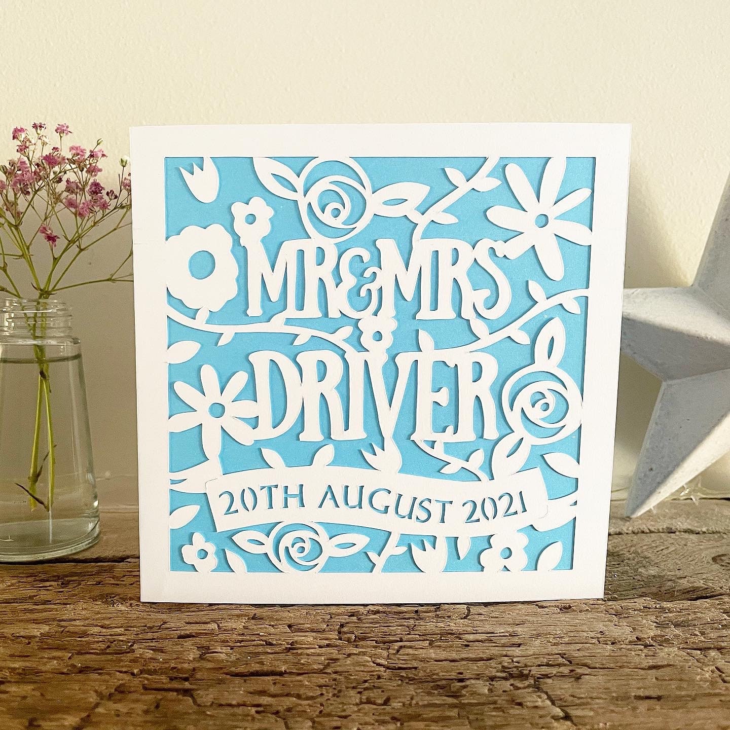 Personalised Wedding Card Papercut Etsy UK
