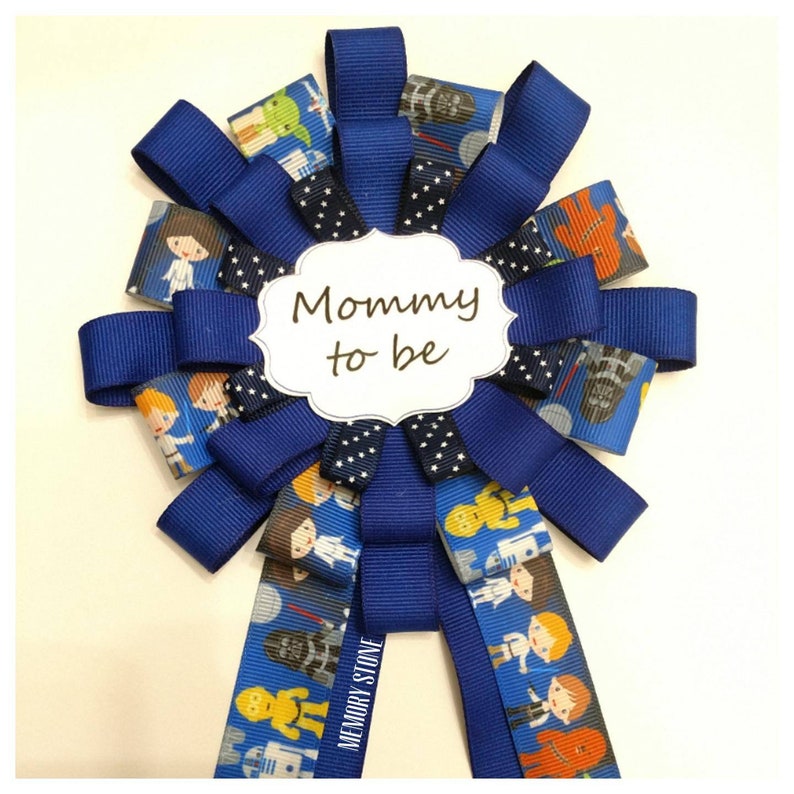 Star Wars Mommy to be ribbon corsage It/'s a boy Disney pin.