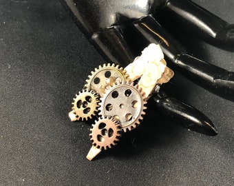 Steampunk Gear Barrettes