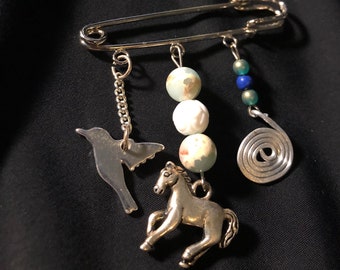 Horse and Dove Pin