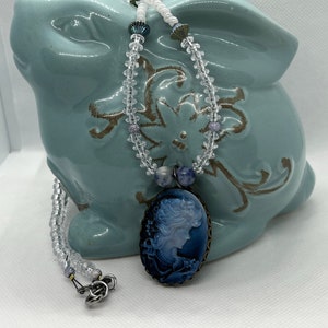 Blue Lady &quot;Faux&quot; Cameo Collar
