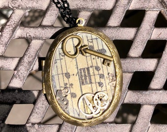 Steampunk Music Note Locket