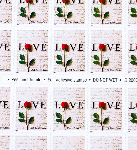20 Pink Rose Postage Stamps, Love Stamps Series, Love Letter Stamps, Summer Wedding  Stamps, Abigail Adams, 20 Stamp Set 