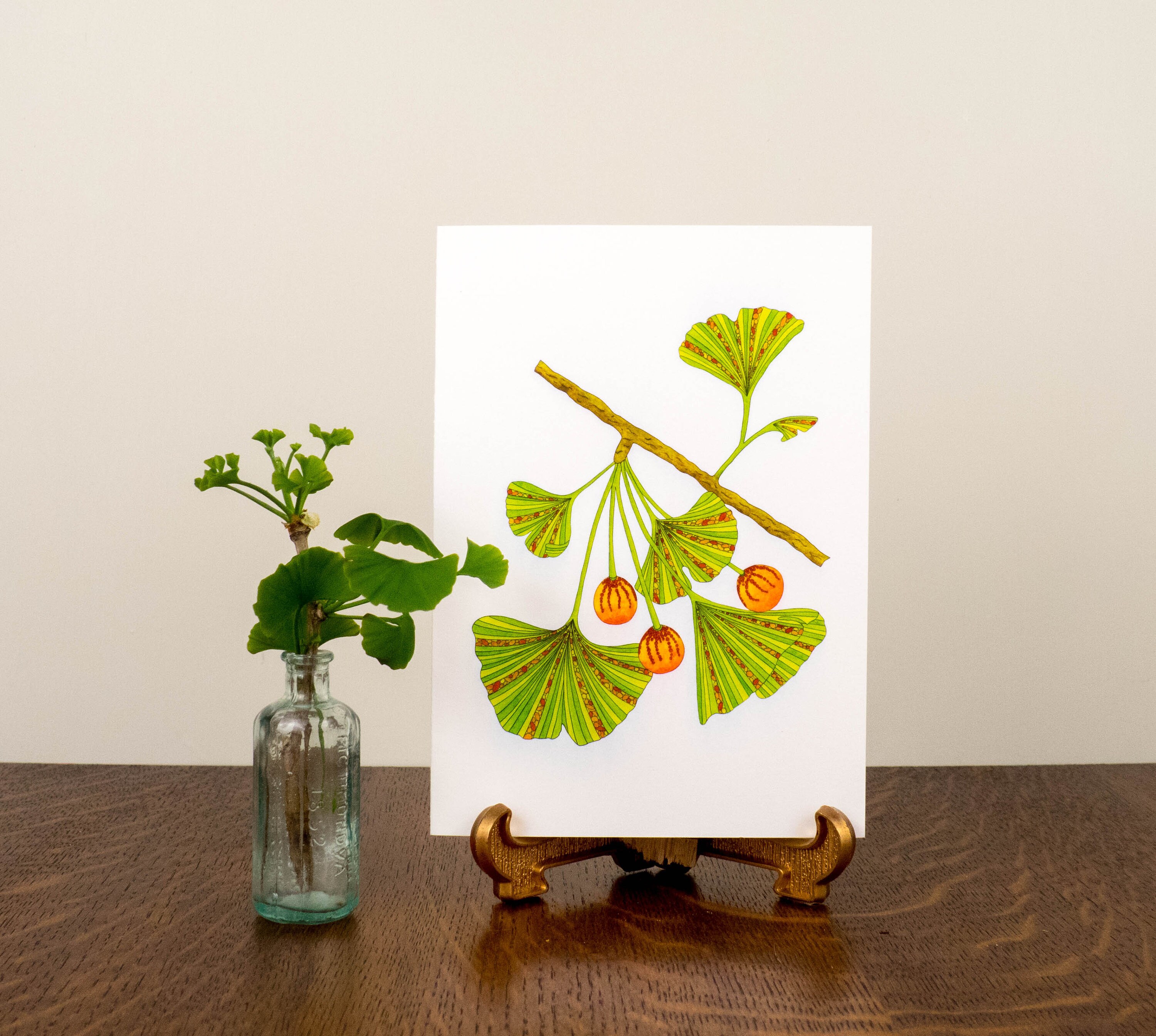 Ginkgo Blatt Grußkarte Ginkgo biloba Grußkarte 5x7 Etsy.de