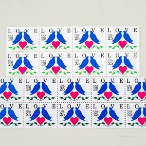 25 Blue Bird stamp set, Love birds, &#39;True Blue&#39; Love stamps, Love series stamps, wedding stamps