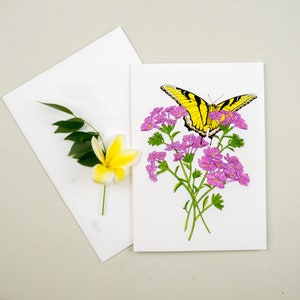 Cartão de felicitações de borboleta rabo de andorinha, cartão de borboleta, papelaria de borboleta, cartão de natureza de borboleta em branco