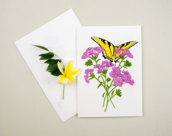 Swallowtail Butterfly greeting card, butterfly notecard, butterfly stationary, Blank butterfly nature card