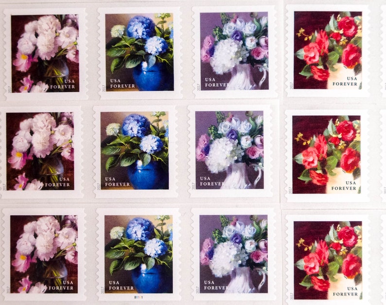 20 Garden flower Forever wedding stamps Flowers from the Etsy