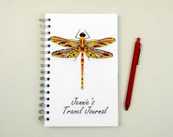 Diário Dragonfly: Caderno espiral personalizado com bolsos