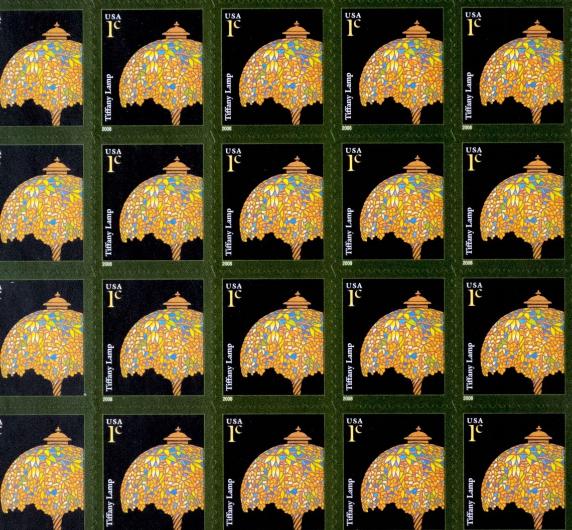 20 Tiffany Lamp Stamps 1cent Stamps Small Denomination Etsy