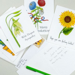 6 o 12 juegos de tarjetas pequeñas para todas las ocasiones, diseños de jardín, juego de tarjetas de temporada, tarjetas para jardineros, juego de tarjetas florales