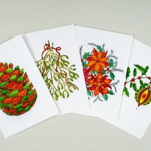 Set di biglietti di auguri natalizi, piante natalizie, set regalo invernale, spedizione natalizia, idea regalo natalizia