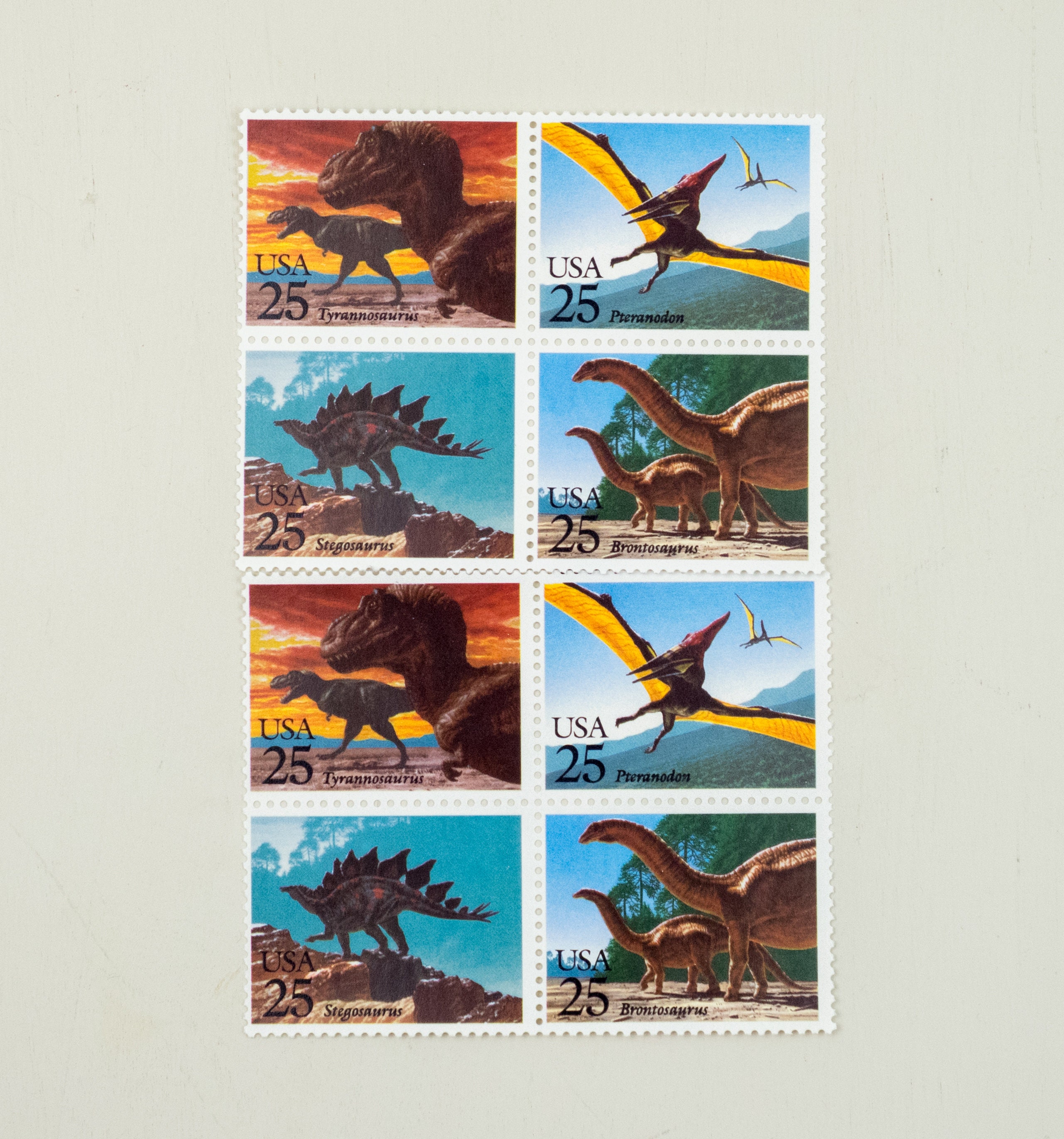 8 Dinosaur Postage Stamps Vintage Jurassic Postage Stamp Etsy UK