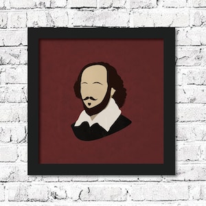 William Shakespeare Portrait Print: Minimalist Modern Wall Art