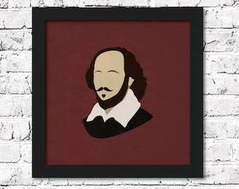 William Shakespeare Portrait Print: Minimalist Modern Wall Art