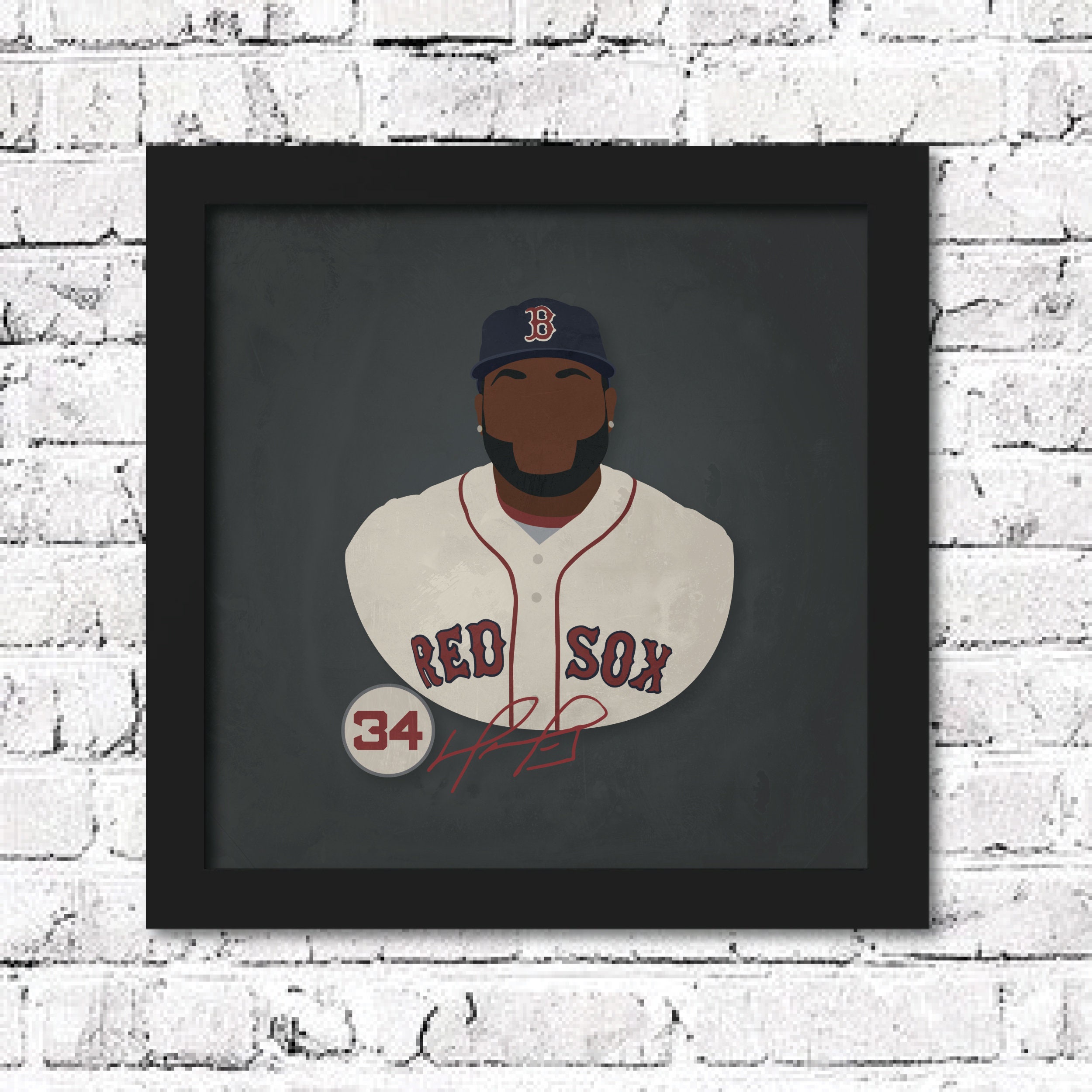 David Ortiz Big Papi Boston Red Sox Baseball Sports Print Wall Art