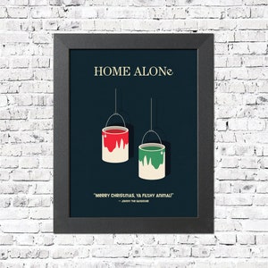 Home Alone Christmas Print: Minimalist Movie Poster, &quot;Merry Christmas Ya Filthy Animal&quot;