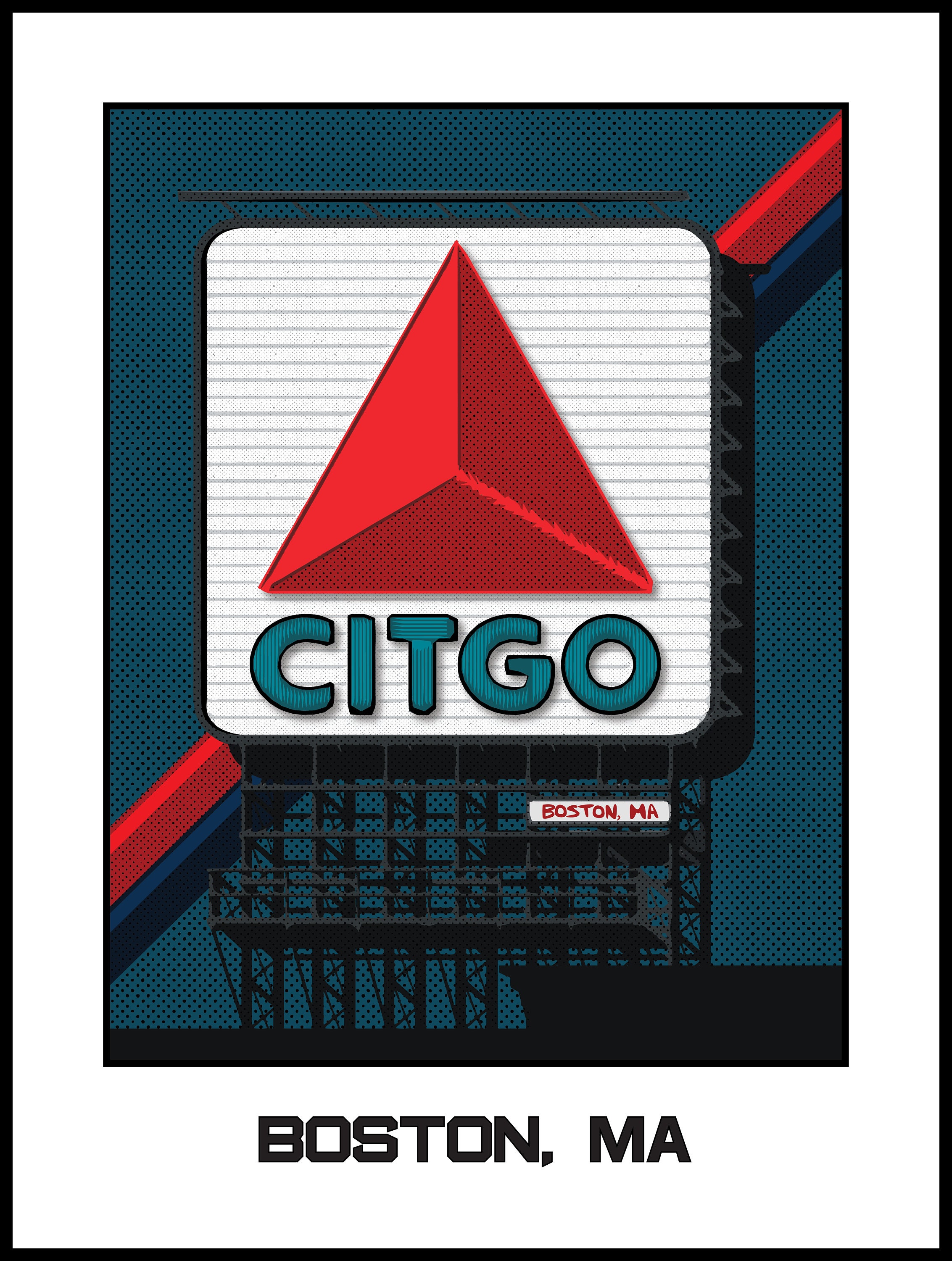 Boston Print: Retro Citgo Sign - Etsy