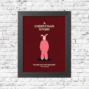 A Christmas Story Print: Pink Nightmare Quote - Holiday Movie Poster