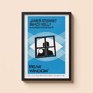 Rear Window Movie Poster: Hitchcock Film, Jimmy Stewart & Grace Kelly
