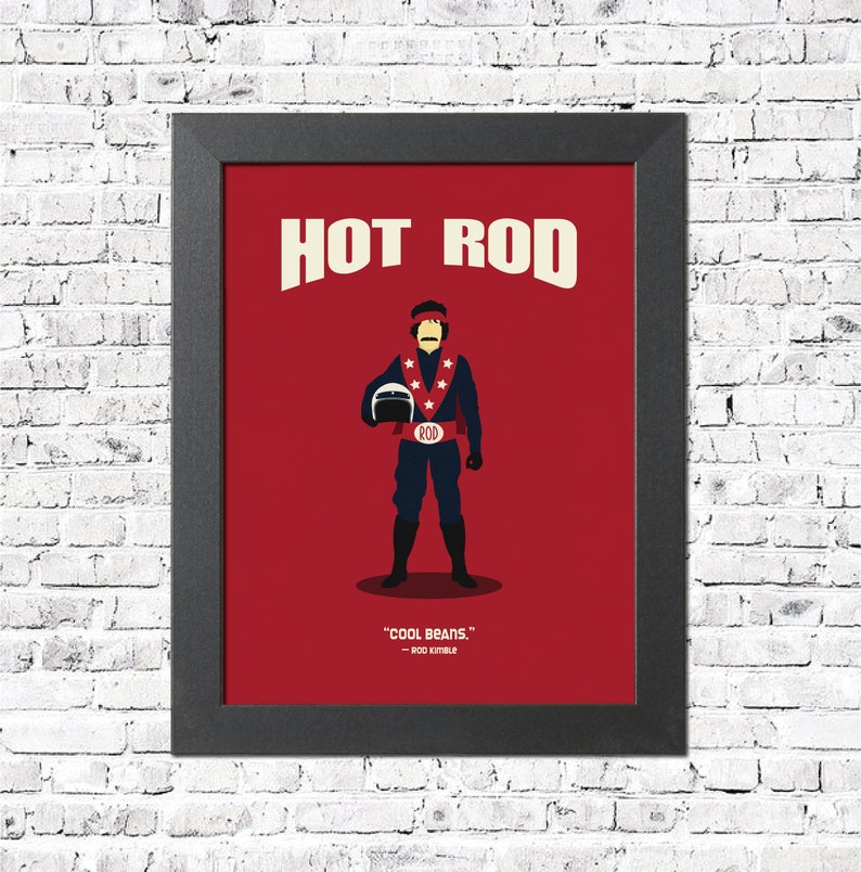 Hot Rod Inspired Minimalist Movie Poster Print Rod Kimble andy Samberg