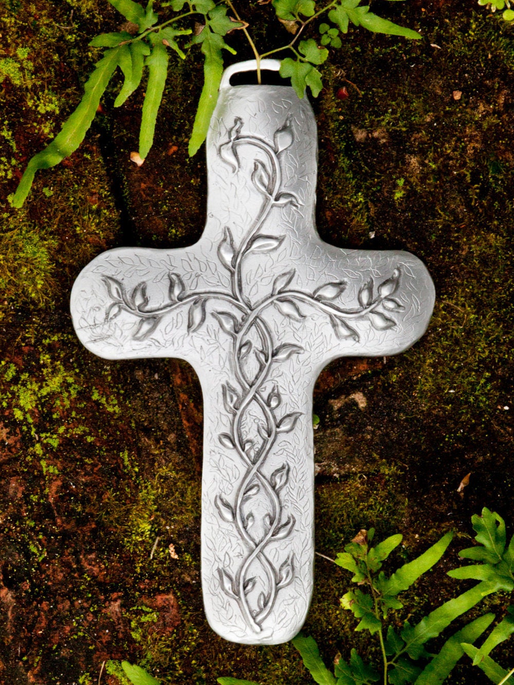 Vine Cross Wall Plaque, 4 X 6, Cynthia b Designs, Handcrafted in the