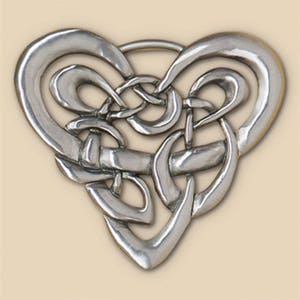 Celtic Heart Pewter Wall Plaque 4 1/4 x 3 3/4 Cynthia Webb Designs, Handcrafted in the USA image 2