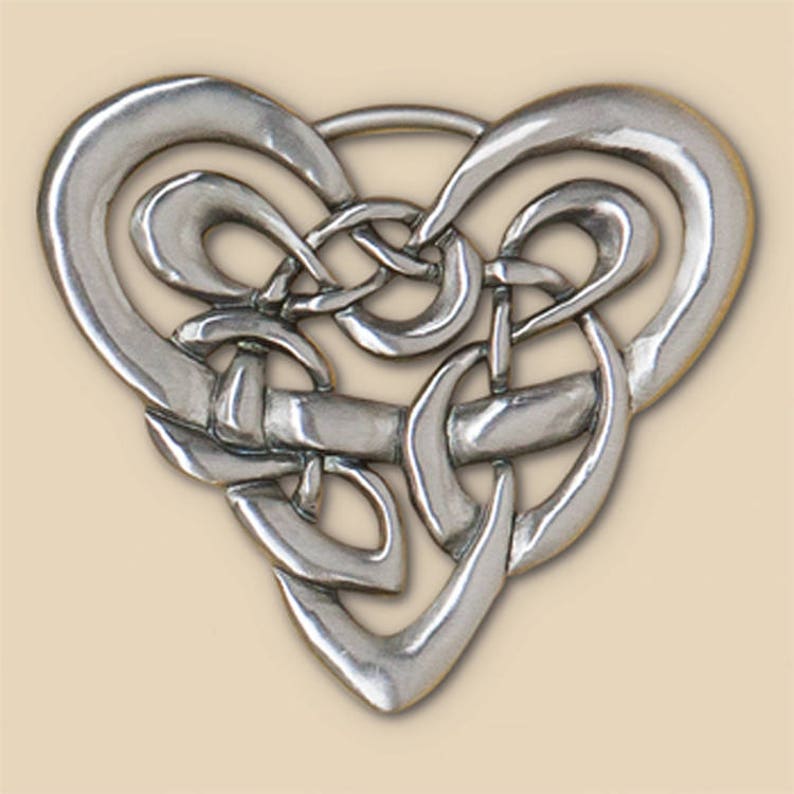 Celtic Heart Pewter Wall Plaque 4 1/4 x 3 3/4 Cynthia Webb Designs, Handcrafted in the USA image 2