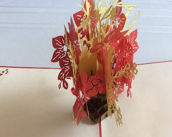 FLOWER BASKET Pop Up Card