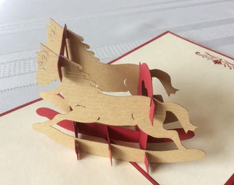 ROCKING HORSE Pop Up Card