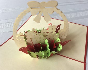 FLOWER BASKET Pop Up card