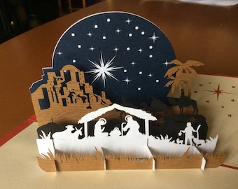 CHRISTMAS CRIB Pop Up Card