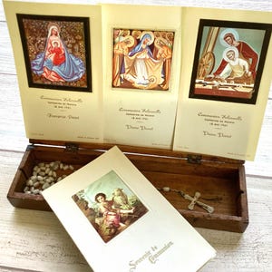 4 superbes cartes de communion - signets vintage de la Bible, pochettes pour carnets, carnet de prières ou éphémères de scrapbooking