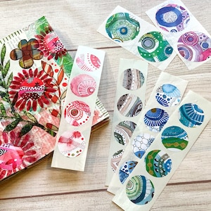 Autocollants d'art abstrait amusants pour journal indésirable, cadeau pour artiste, fournitures de fabrication de cartes, lot d'autocollants imprimés au laser pour journal d'art, scrapbooking